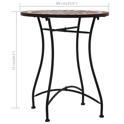 Tavolino da Bistrot con Mosaico Marrone 60 cm in Ceramica | homemem39