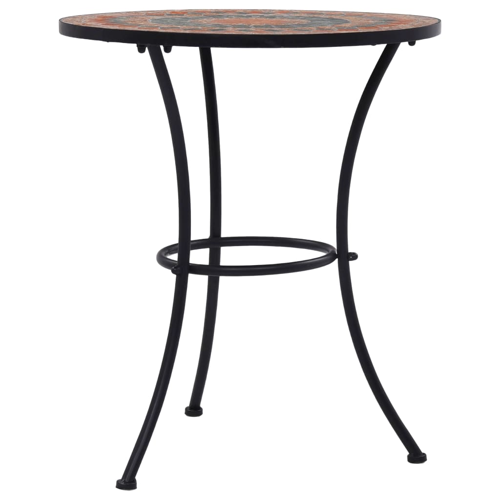 Tavolino da Bistrot con Mosaico Arancio/Grigio 60cm in Ceramica | homemem39