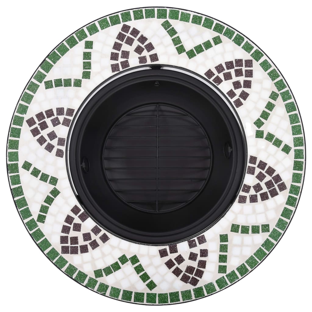 Braciere a Mosaico Verde 68 cm in Ceramica - homemem39