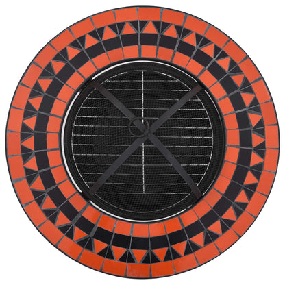 Tavolo con Braciere Mosaico Terracotta e Bianco 68 cm Ceramica - homemem39