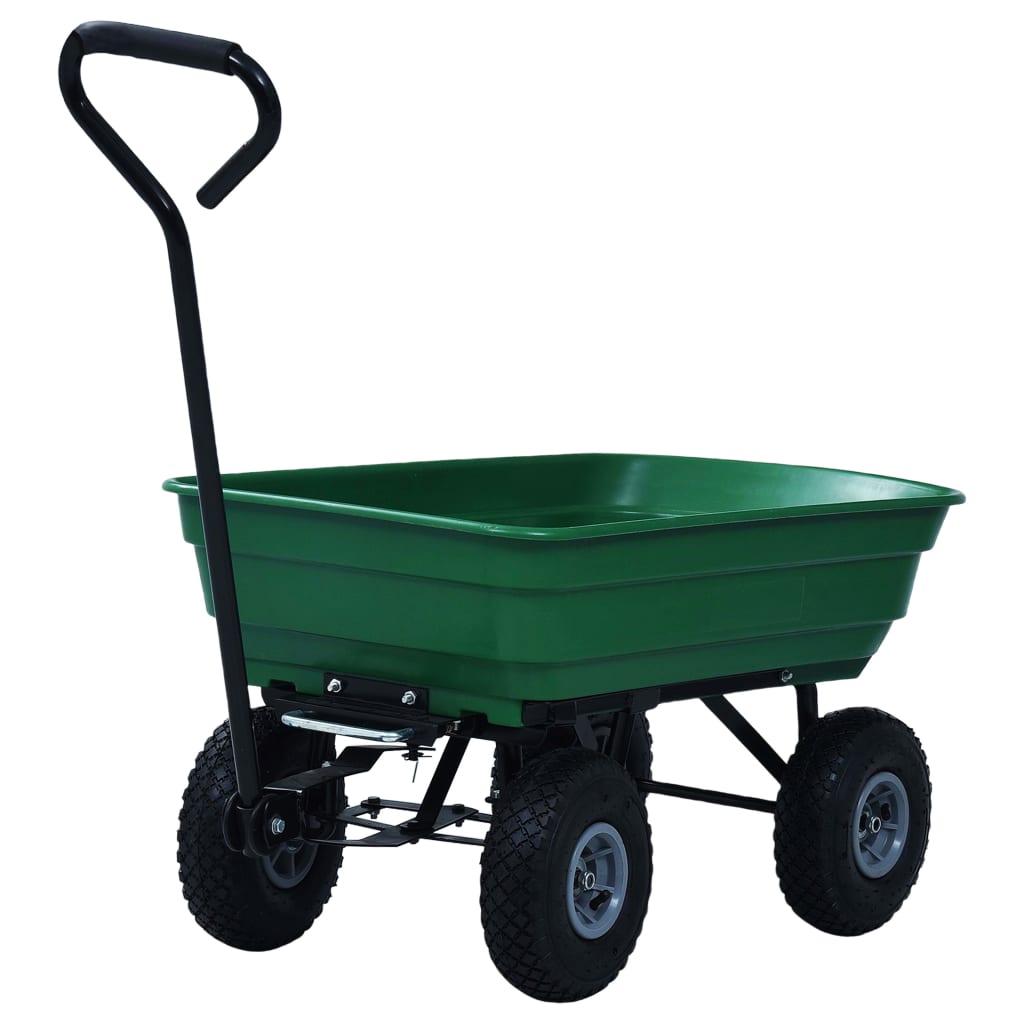 Carrello Manuale Ribaltabile da Giardino 300 kg 75 L Verde - homemem39