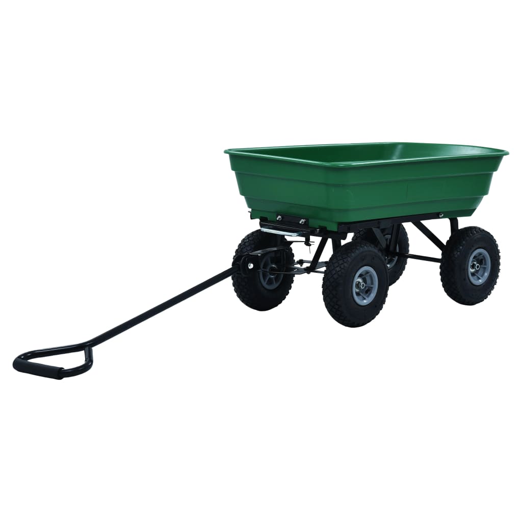 Carrello Manuale Ribaltabile da Giardino 300 kg 75 L Verde - homemem39