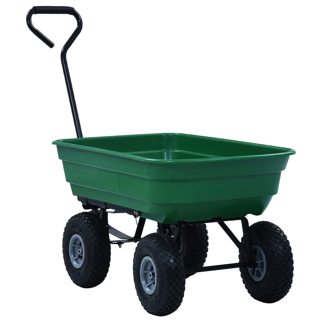 Carrello Manuale Ribaltabile da Giardino 300 kg 75 L Verde - homemem39