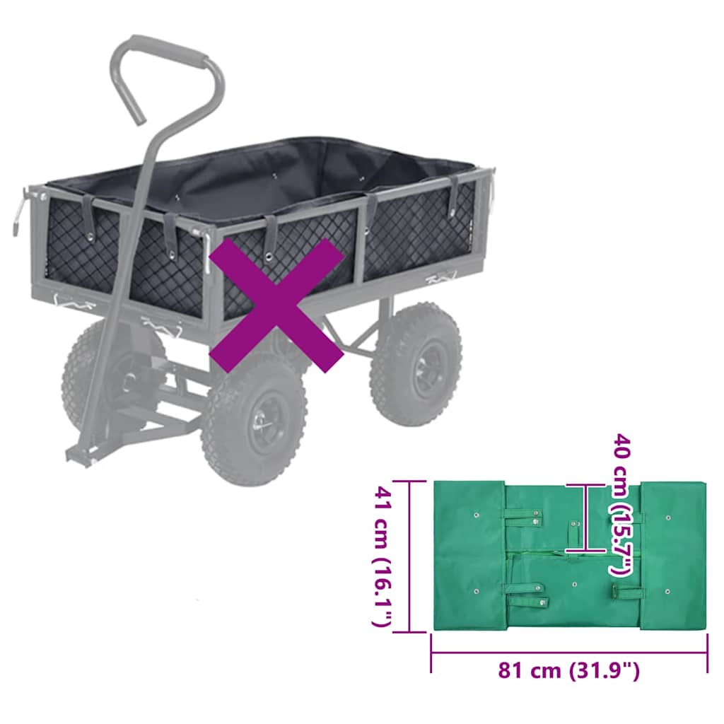 Telo per Carrello da Giardino Verde in Tessuto | homemem39