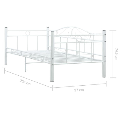 Telaio Divano Letto Bianco in Metallo 90x200 cm | homemem39