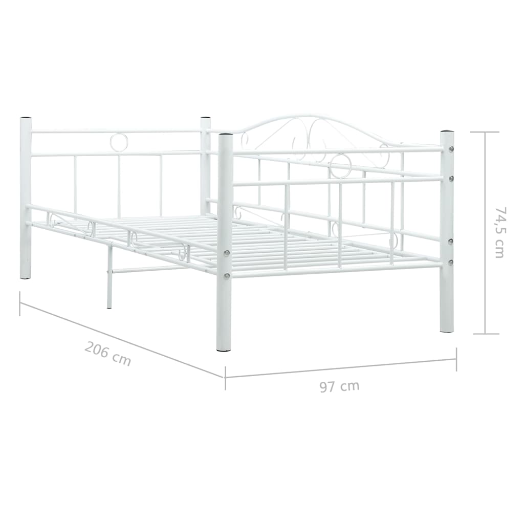 Telaio Divano Letto Bianco in Metallo 90x200 cm