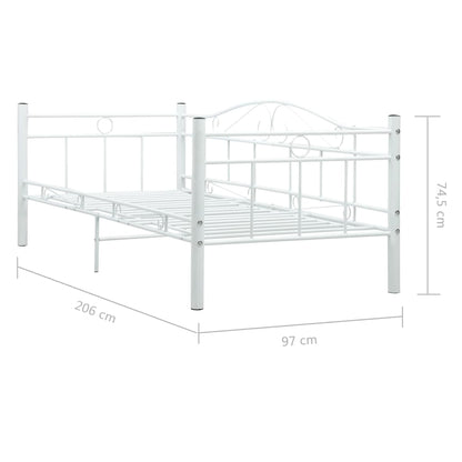 Telaio Divano Letto Bianco in Metallo 90x200 cm