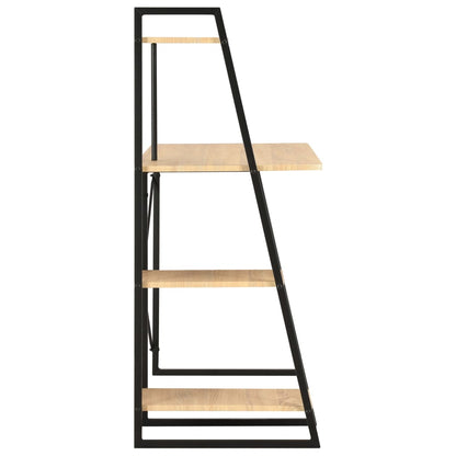 Scrivania con Mensole Nera e Rovere 102x50x117 cm | homemem39
