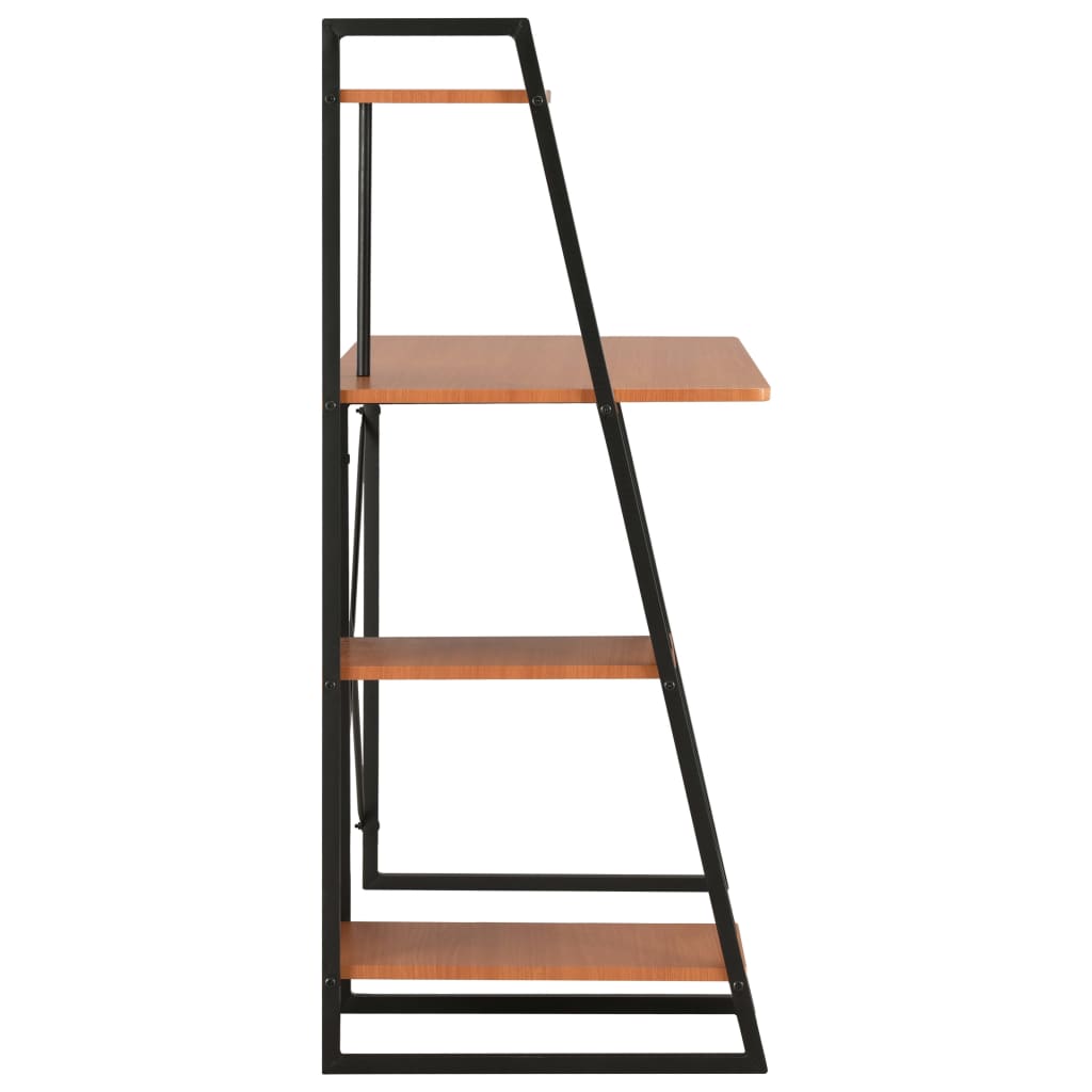 Scrivania con Mensole Nera e Marrone 102x50x117 cm - homemem39