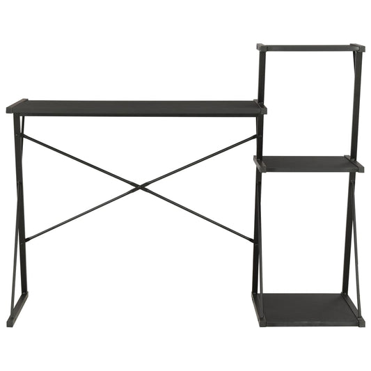 Scrivania con Ripiano Nera 116x50x93 cm | homemem39