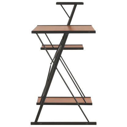 Scrivania con Ripiano Nera e Marrone 116x50x93 cm - homemem39