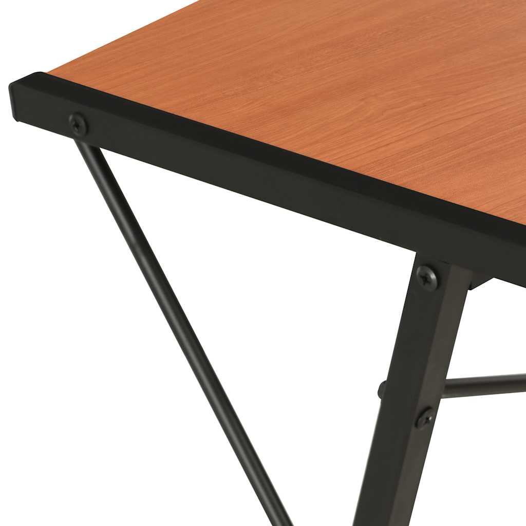 Scrivania con Ripiano Nera e Marrone 116x50x93 cm | homemem39