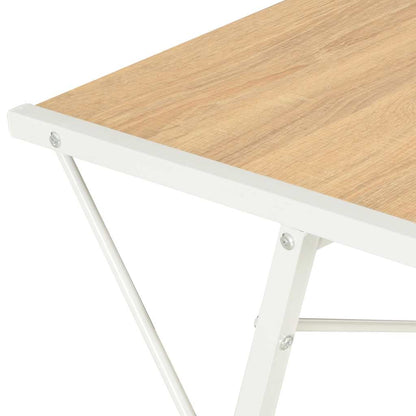Scrivania con Ripiano Bianca e Rovere 116x50x93 cm | homemem39
