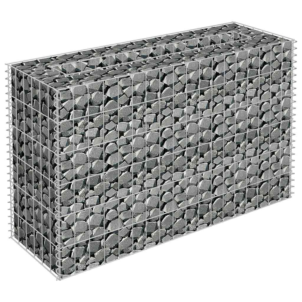 Gabbione Letto Rialzato in Acciaio Zincato 90x30x60 cm | homemem39