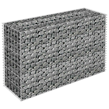 Gabbione Letto Rialzato in Acciaio Zincato 90x30x60 cm | homemem39