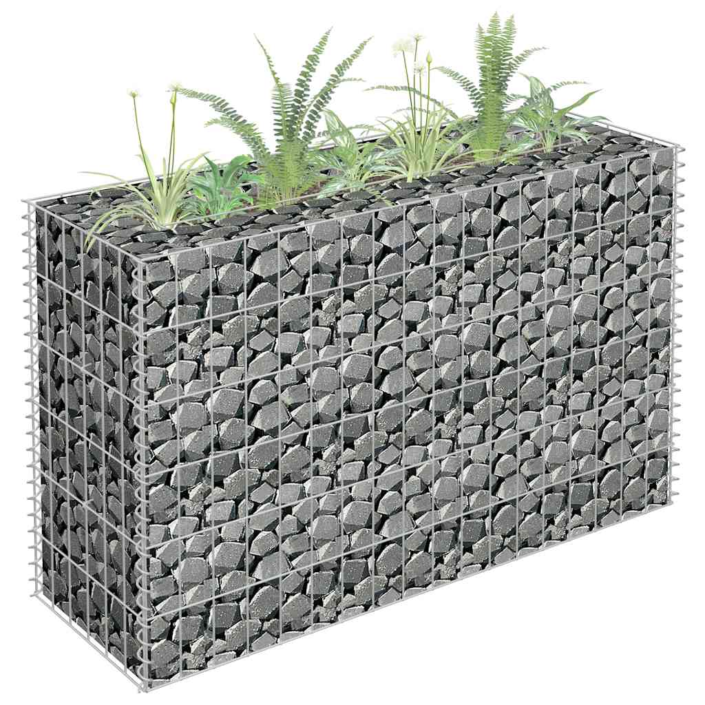 Gabbione Letto Rialzato in Acciaio Zincato 90x30x60 cm | homemem39