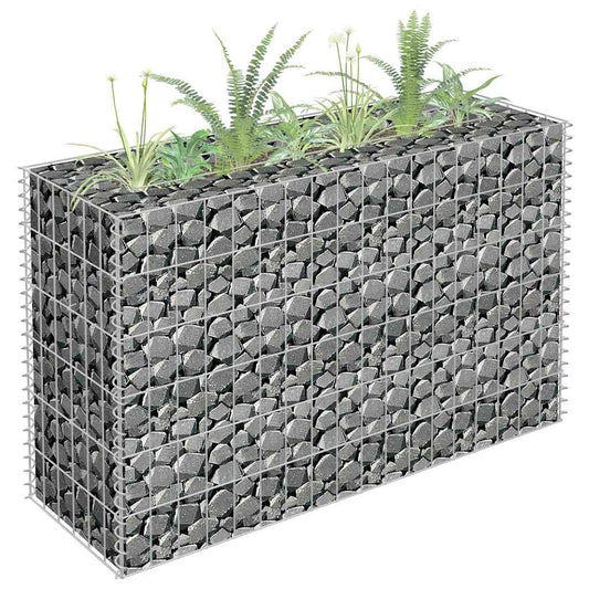 Gabbione Letto Rialzato in Acciaio Zincato 90x30x60 cm | homemem39
