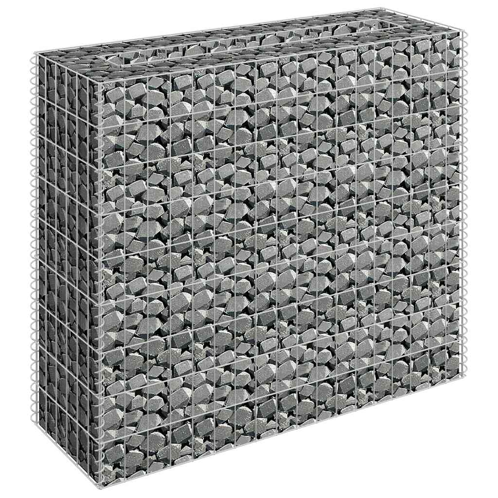 Gabbione Letto Rialzato in Acciaio Zincato 90x30x90 cm | homemem39