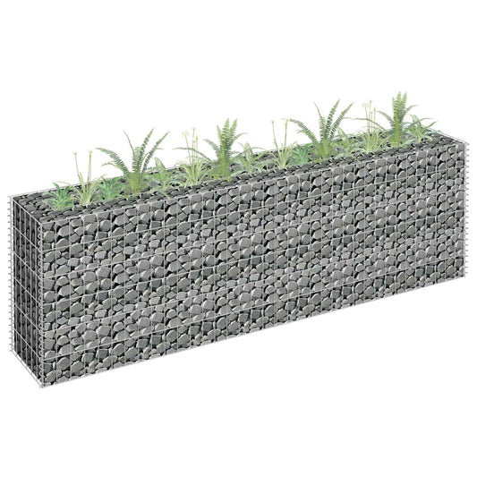 Gabbione Letto Rialzato in Acciaio Zincato 180x30x60 cm