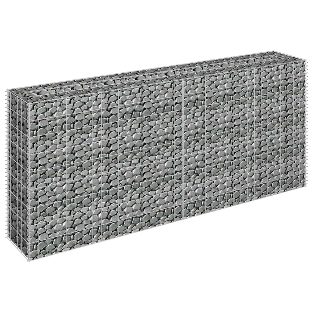 Gabbione Letto Rialzato in Acciaio Zincato 180x30x90 cm
