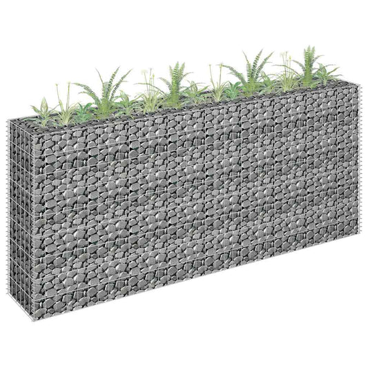 Gabbione Letto Rialzato in Acciaio Zincato 180x30x90 cm