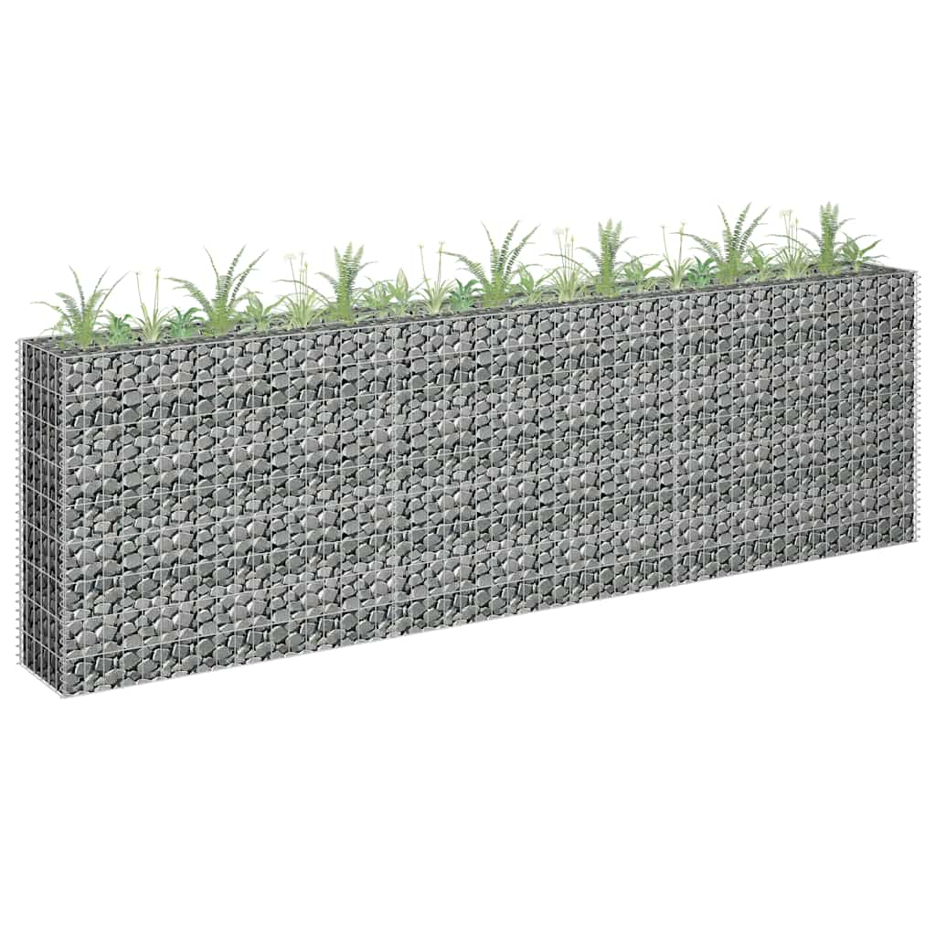 Gabbione Letto Rialzato in Acciaio Zincato 270x30x90 cm | homemem39