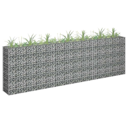 Gabbione Letto Rialzato in Acciaio Zincato 270x30x90 cm | homemem39