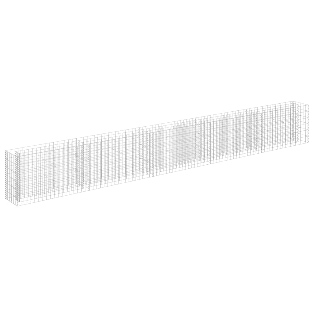 Gabbione Letto Rialzato in Acciaio Zincato 450x30x60 cm | homemem39