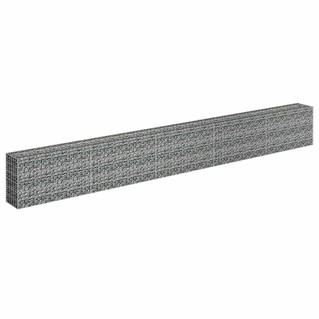 Gabbione Letto Rialzato in Acciaio Zincato 450x30x60 cm | homemem39