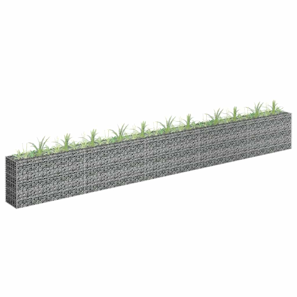 Gabbione Letto Rialzato in Acciaio Zincato 450x30x60 cm | homemem39