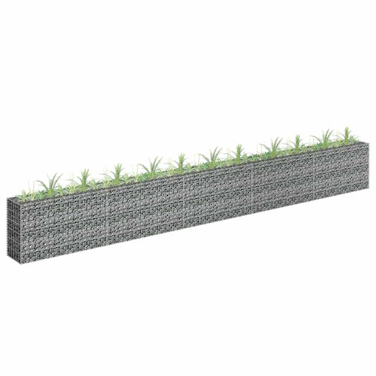 Gabbione Letto Rialzato in Acciaio Zincato 450x30x60 cm | homemem39