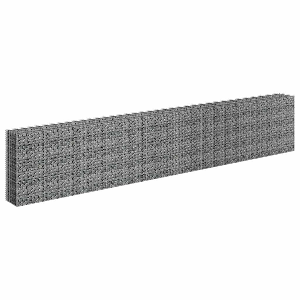 Gabbione Letto Rialzato in Acciaio Zincato 450x30x90 cm