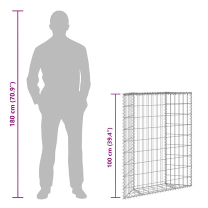 Gabbione Letto Rialzato Trapezio Acciaio Zincato 80x20x100 cm - homemem39