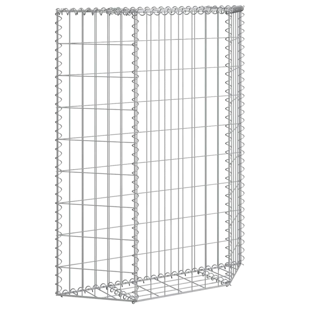 Gabbione Letto Rialzato Trapezio Acciaio Zincato 80x20x100 cm
