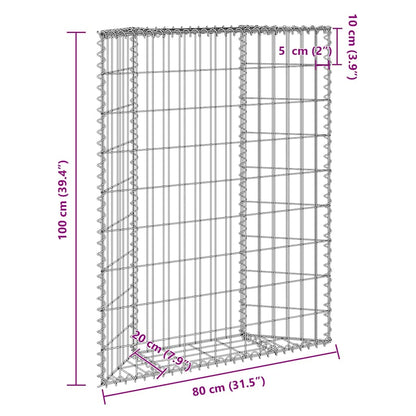 Gabbione Letto Rialzato Trapezio Acciaio Zincato 80x20x100 cm