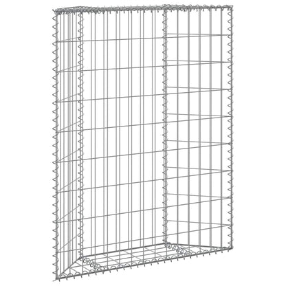 Gabbione Letto Rialzato Trapezio Acciaio Zincato 80x20x100 cm