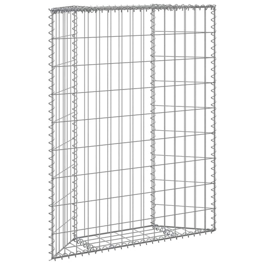 Gabbione Letto Rialzato Trapezio Acciaio Zincato 80x20x100 cm