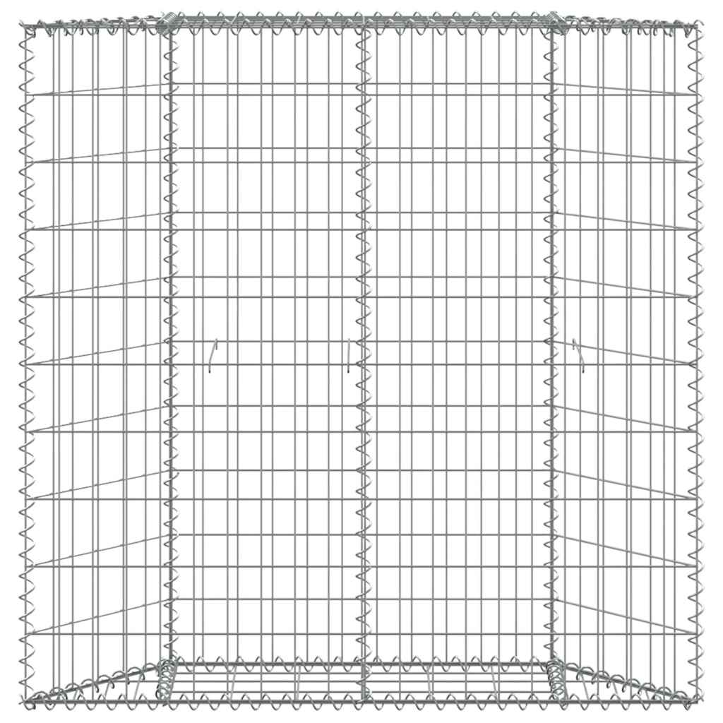 Gabbione Letto Rialzato Trapezio Acciaio Zincato 100x20x100 cm