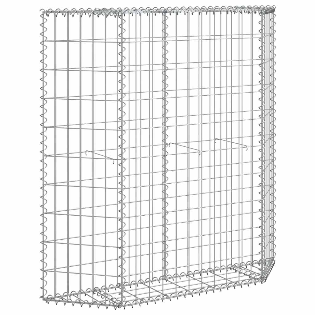 Gabbione Letto Rialzato Trapezio Acciaio Zincato 100x20x100 cm
