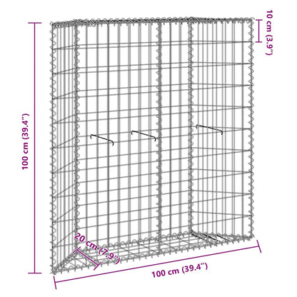 Gabbione Letto Rialzato Trapezio Acciaio Zincato 100x20x100 cm