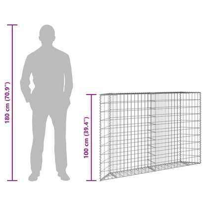 Gabbione Letto Rialzato Trapezio Acciaio Zincato 150x20x100 cm