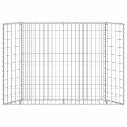 Gabbione Letto Rialzato Trapezio Acciaio Zincato 150x20x100 cm