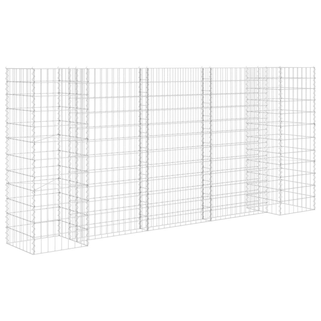 Gabbione Fioriera ad "H" in Filo di Acciaio 260x40x120 cm - homemem39