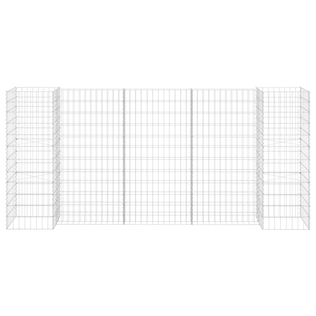 Gabbione Fioriera ad "H" in Filo di Acciaio 260x40x120 cm - homemem39