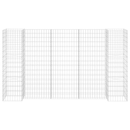 Gabbione Fioriera ad "H" in Filo di Acciaio 260x40x150 cm - homemem39