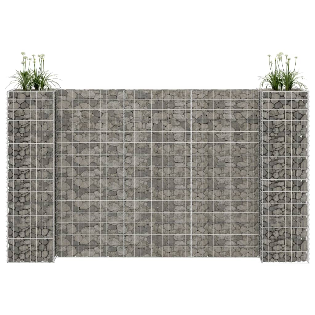 Gabbione Fioriera ad "H" in Filo di Acciaio 260x40x150 cm - homemem39