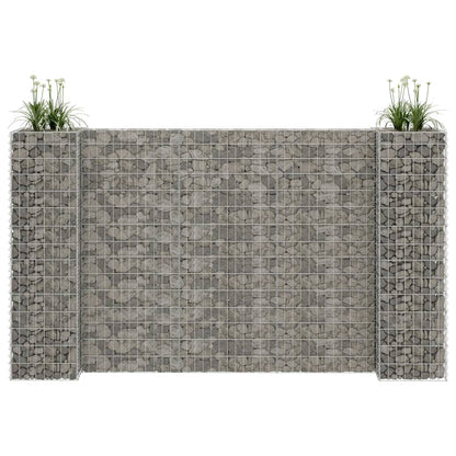 Gabbione Fioriera ad "H" in Filo di Acciaio 260x40x150 cm - homemem39