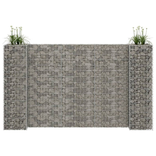 Gabbione Fioriera ad "H" in Filo di Acciaio 260x40x150 cm - homemem39