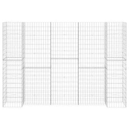 Gabbione Fioriera ad "H" in Filo di Acciaio 260x40x180 cm - homemem39