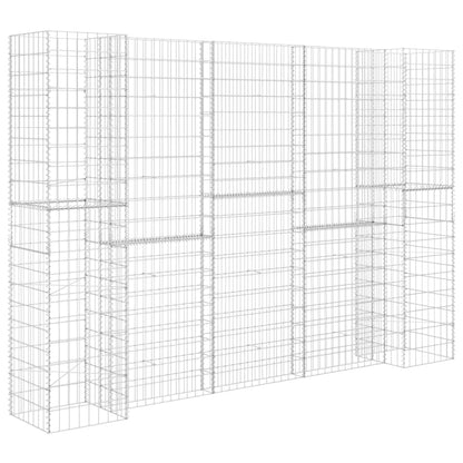 Gabbione Fioriera ad "H" in Filo di Acciaio 260x40x200 cm